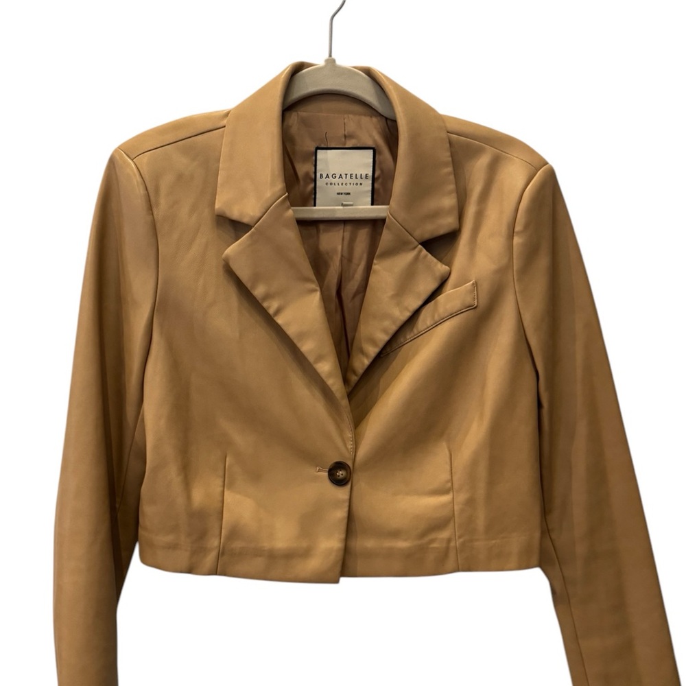 (1006) Bagatelle Collection New York Faux leather jacket women Size L.